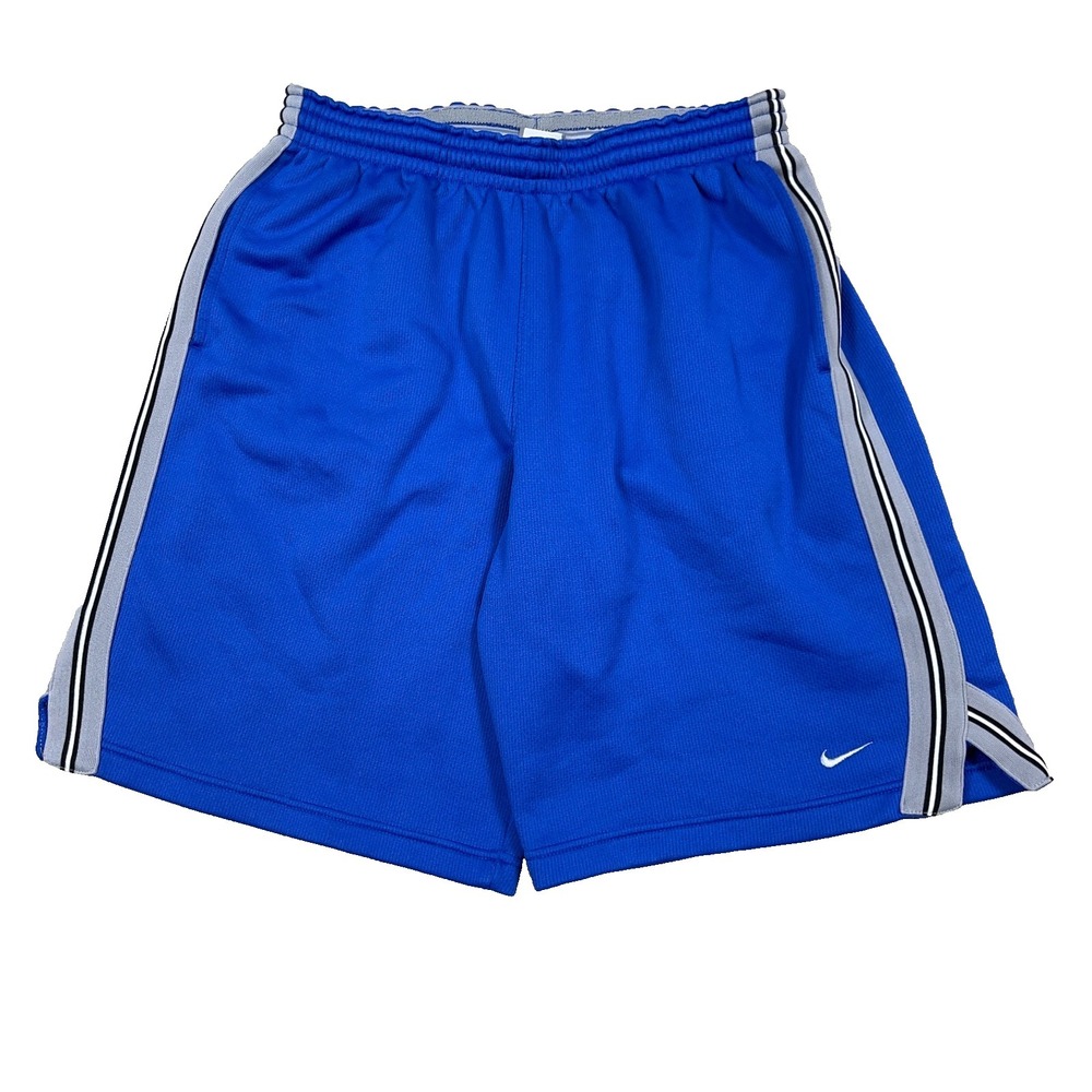 Vintage Y2K Nike Basketball Shorts Men Large Blue Gray Baggy Jock Gym Run 2000s